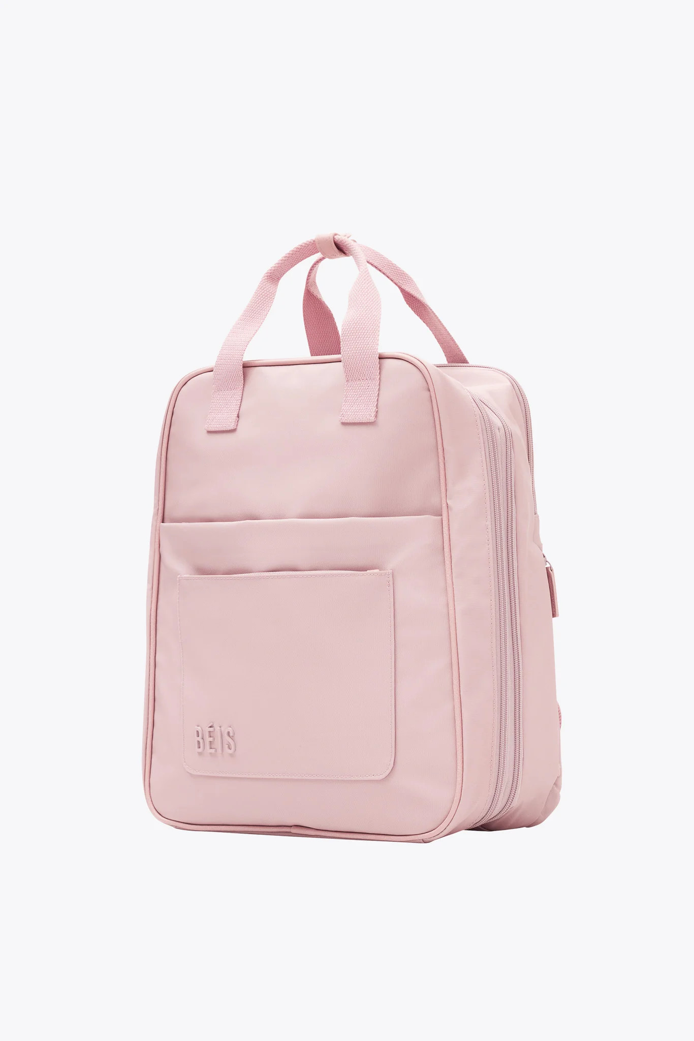 B\u00c9IS 'The Expandable Backpack' in Atlas Pink - Expandable Travel Backpack In Atlas Pink | BEIS