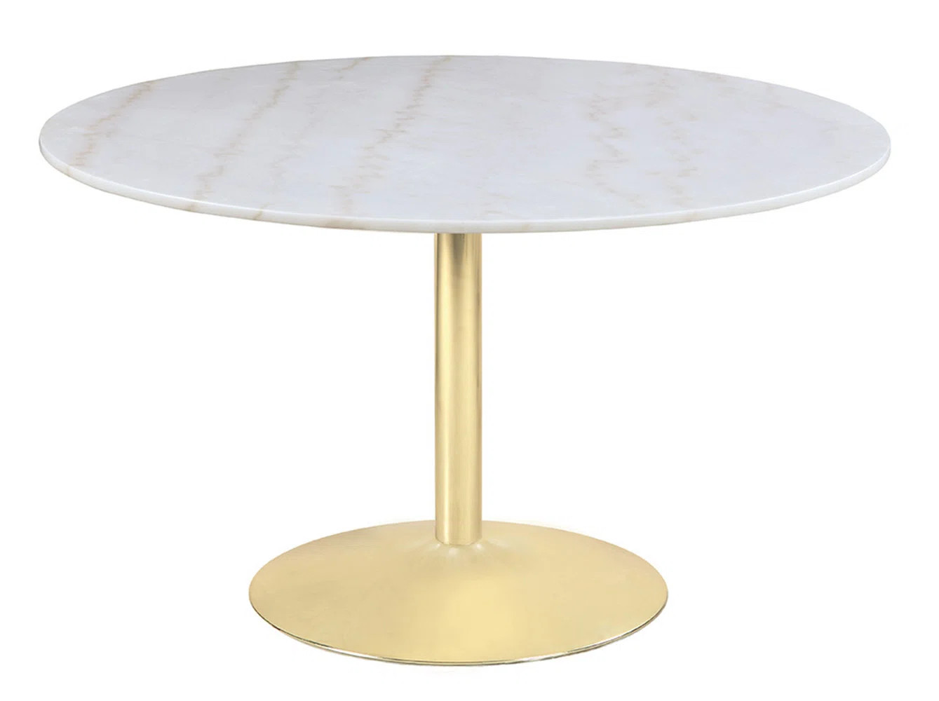 Chilmark Round Marble Top Metal Base Dining Table | Wayfair North America