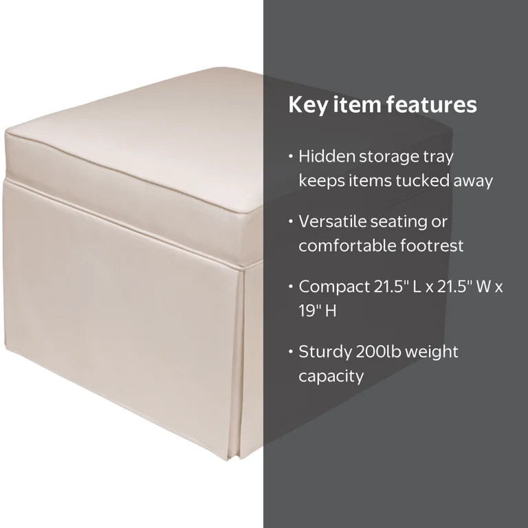 My Texas House Alamo Skirted Ottoman, Taupe Fabric | Walmart (US)