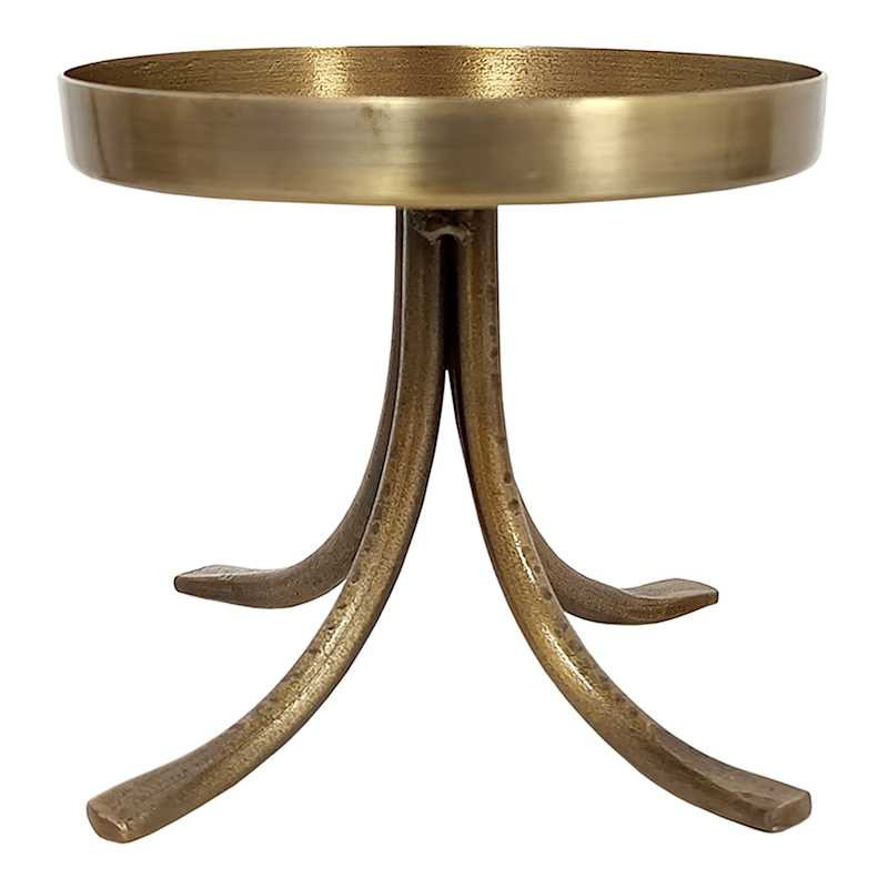 Bronze Footed Pillar Candle Holder, 5" | At Home
