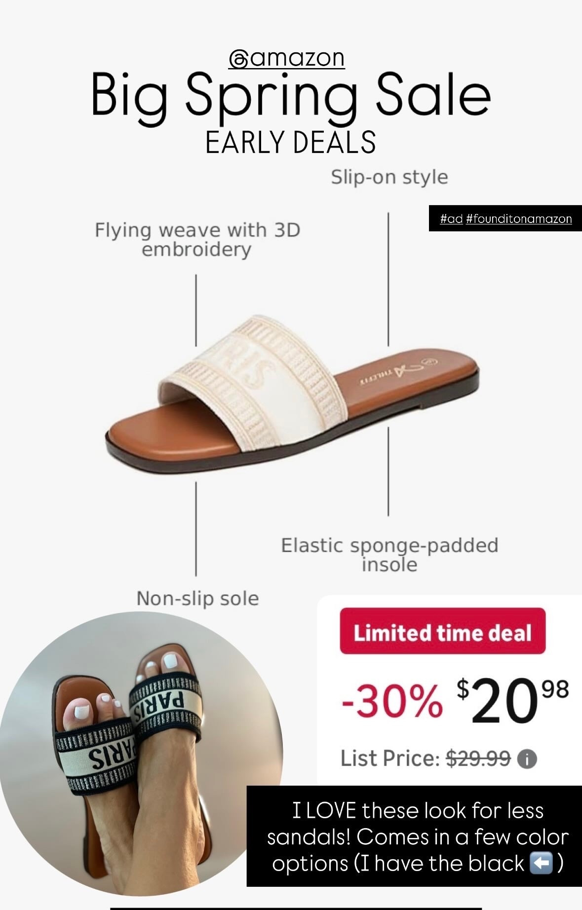 @amazon Big Spring Sale starts 3/25 — but there are some amazing pre-event deals you are going to want to snag like these gorgeous sandals #ad #founditonamazon

#LTKSaleAlert #LTKdayinmylife #LTKOver40