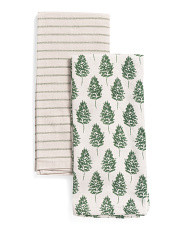 Set Of 2 Holiday Trees Egypt Reverse Terry Kitchen Towels | Kitchen & Dining Room | Marshalls | Marshalls
