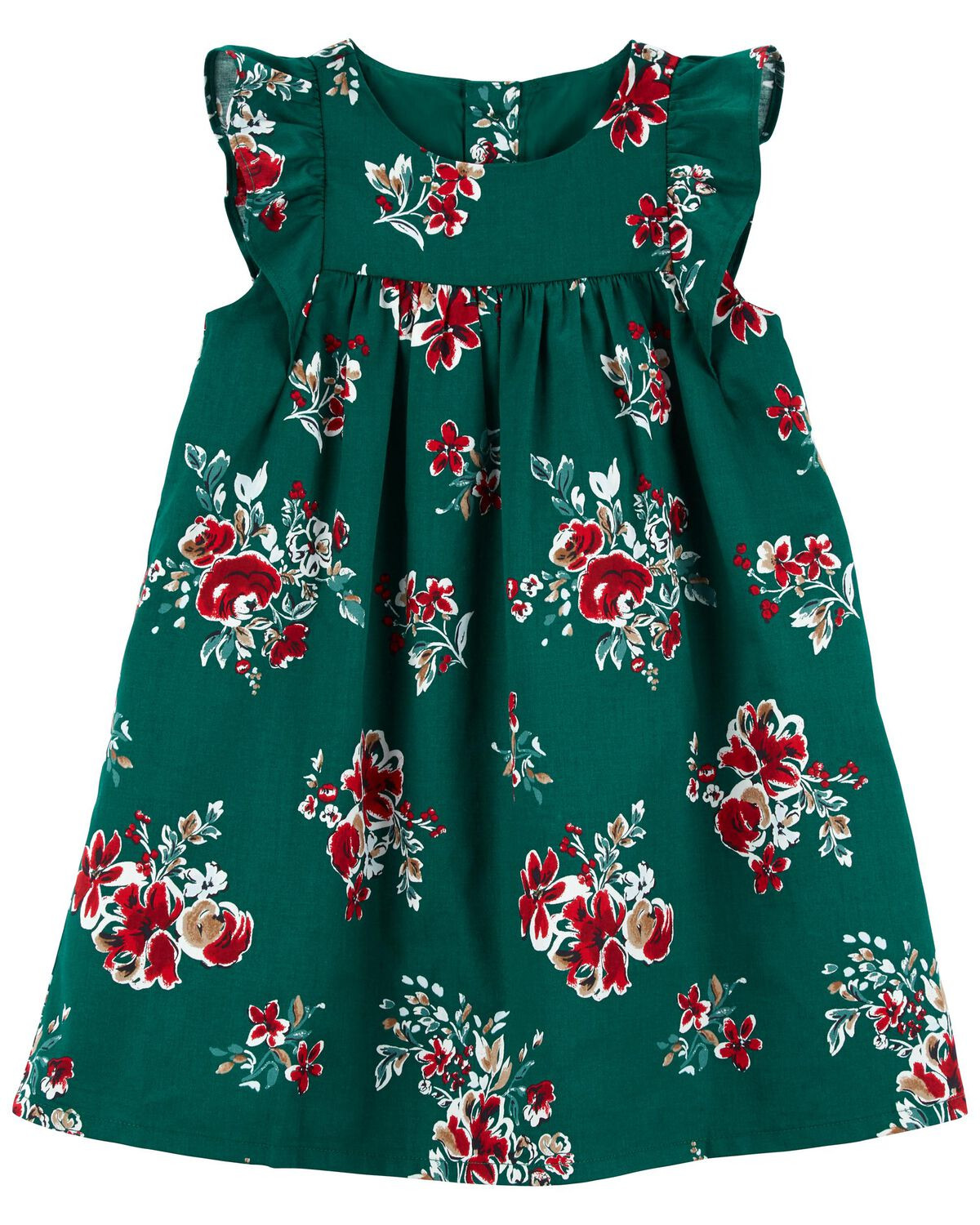 Green Toddler Floral Sateen Dress | carters.com | Carter's