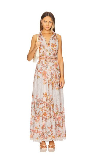 Long Shirt Dress With Buckle Belt in White Floral | Revolve Clothing (Global)