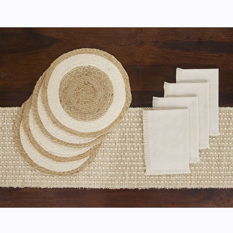 BH&G Set of 4 Jute Placemats-Natural color - 14"x20", 1 Jute - Natural color -Table Runner and 4-... | Walmart (US)