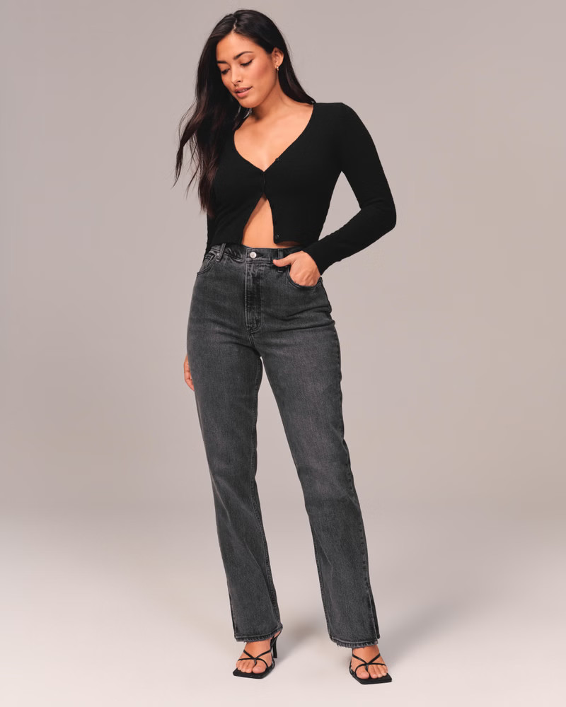 Women's Curve Love 90s Ultra High Rise Straight Jeans | Women's Clearance | Abercrombie.com | Abercrombie & Fitch (US)