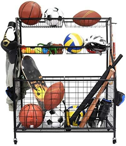 Kinghouse Garage Sports Equipment Organizer, Ball Storage Rack, Garage Ball Storage, Sports Gear ... | Amazon (US)