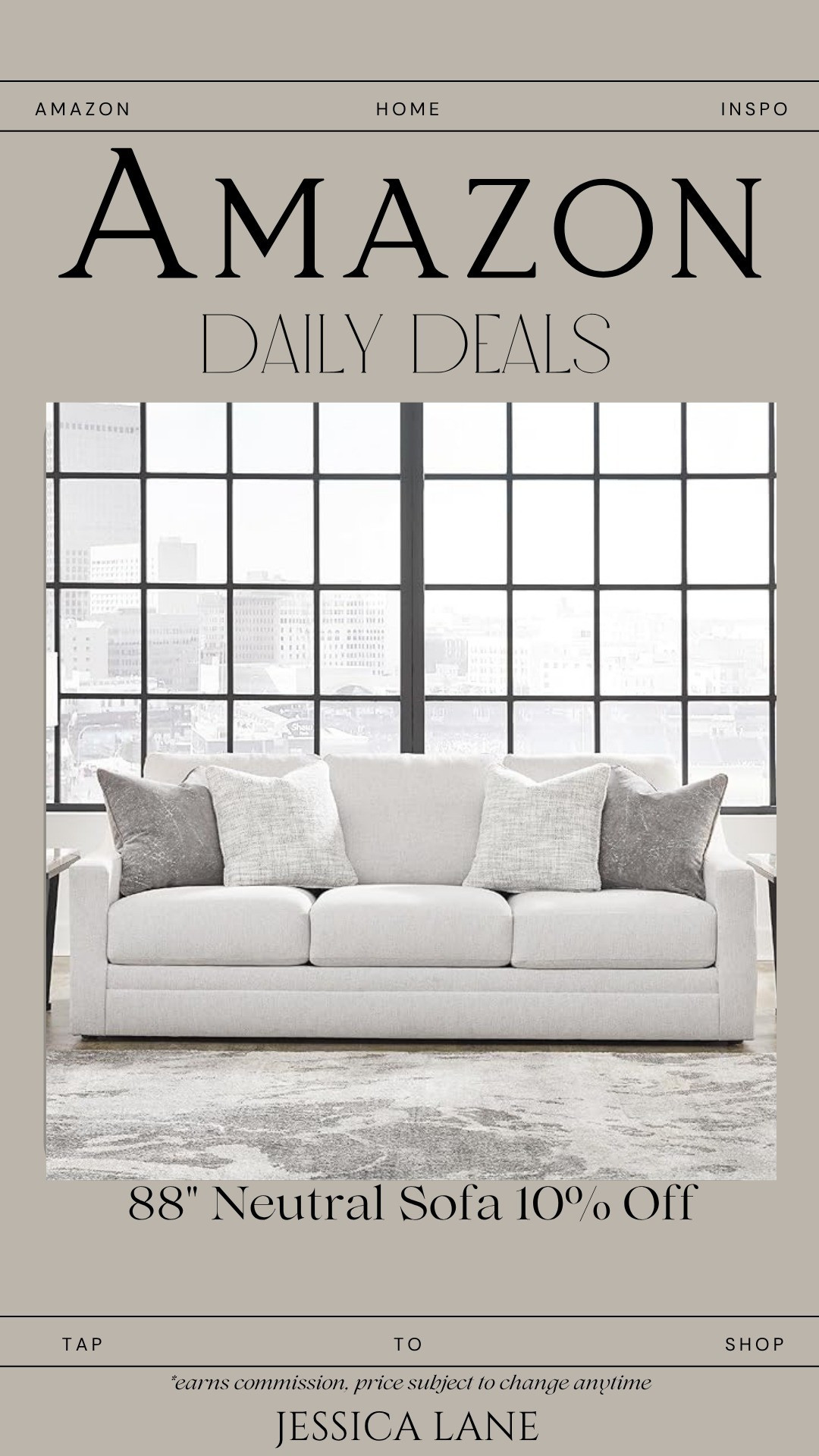 A sleek, neutral 88-inch sofa that looks designer without the price tag. Such a good Amazon deal.#AmazonHome #FurnitureFinds #LivingRoomStyle #LTKHome #DailyDeals

#LTKCyberWeek #LTKSaleAlert #LTKHome