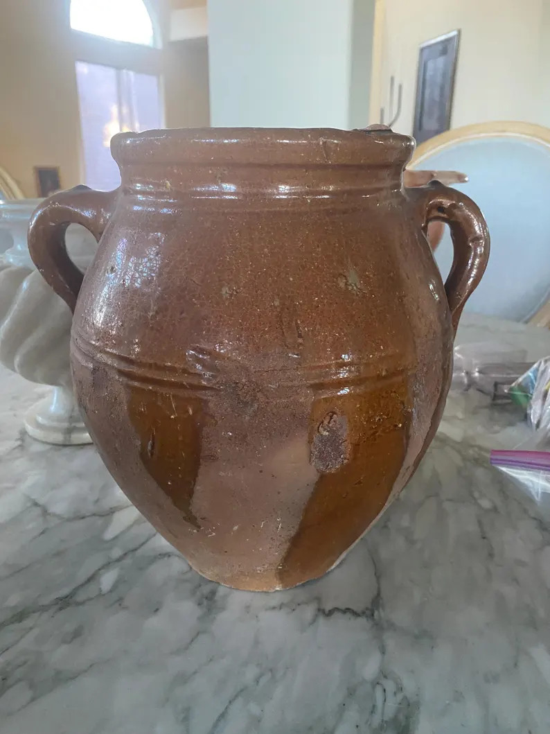 Antique French Confit Jar Vessel Container Terracotta Glazed RARE - Etsy | Etsy (US)