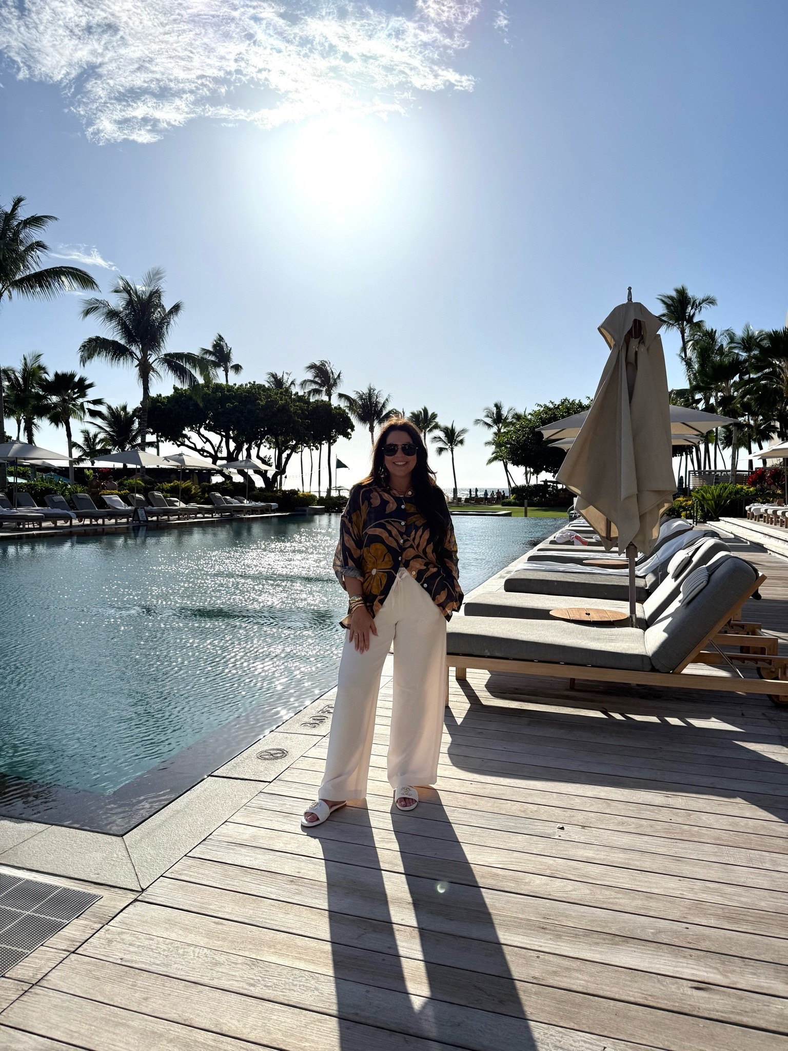 Turned my beach outfit into a meeting and dinner outfit just added these pants that go with everything! Size M
