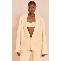 Butter Yellow Tailored Longline Blazer | PrettyLittleThing UK