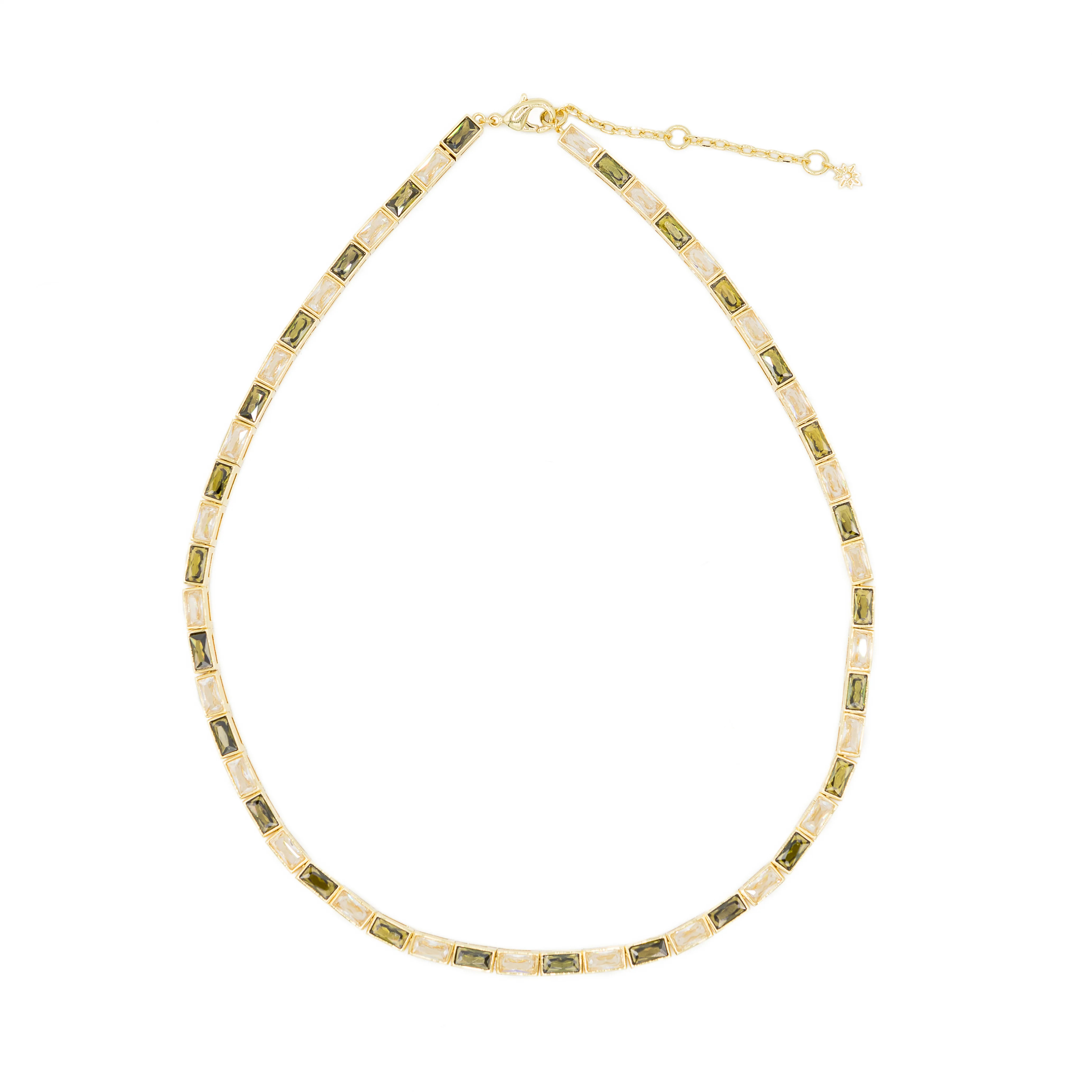 CZ Baguette Tennis Necklace | The Avenue