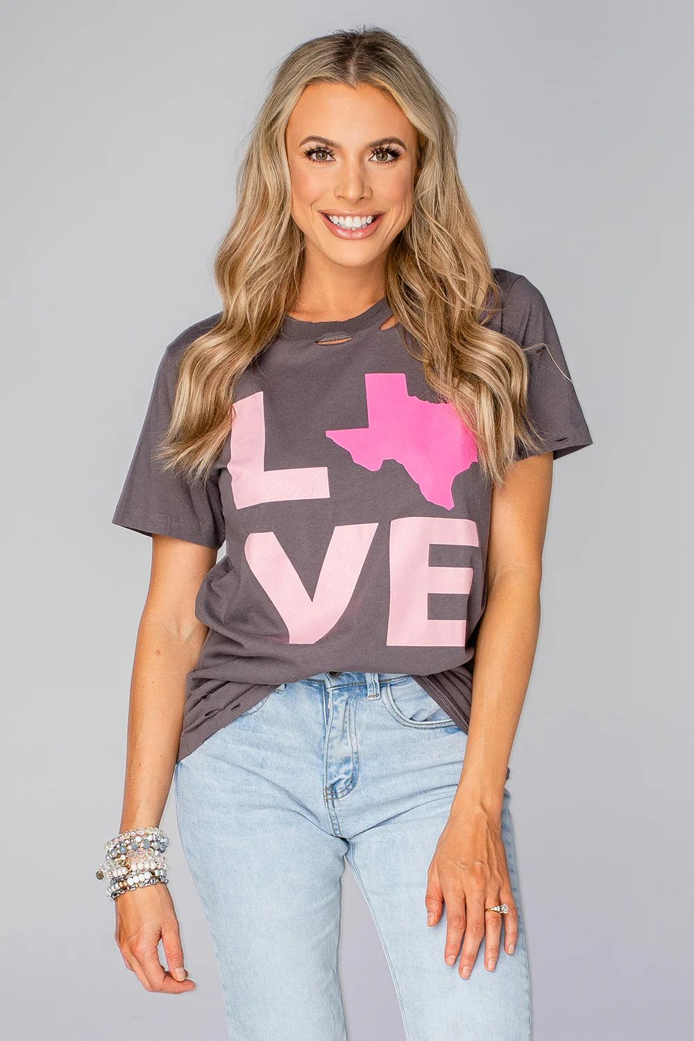 Russell Distressed Graphic Tee - Texas Love | BuddyLove