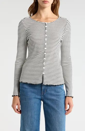 Stripe Stretch Cotton Knit Top | Nordstrom