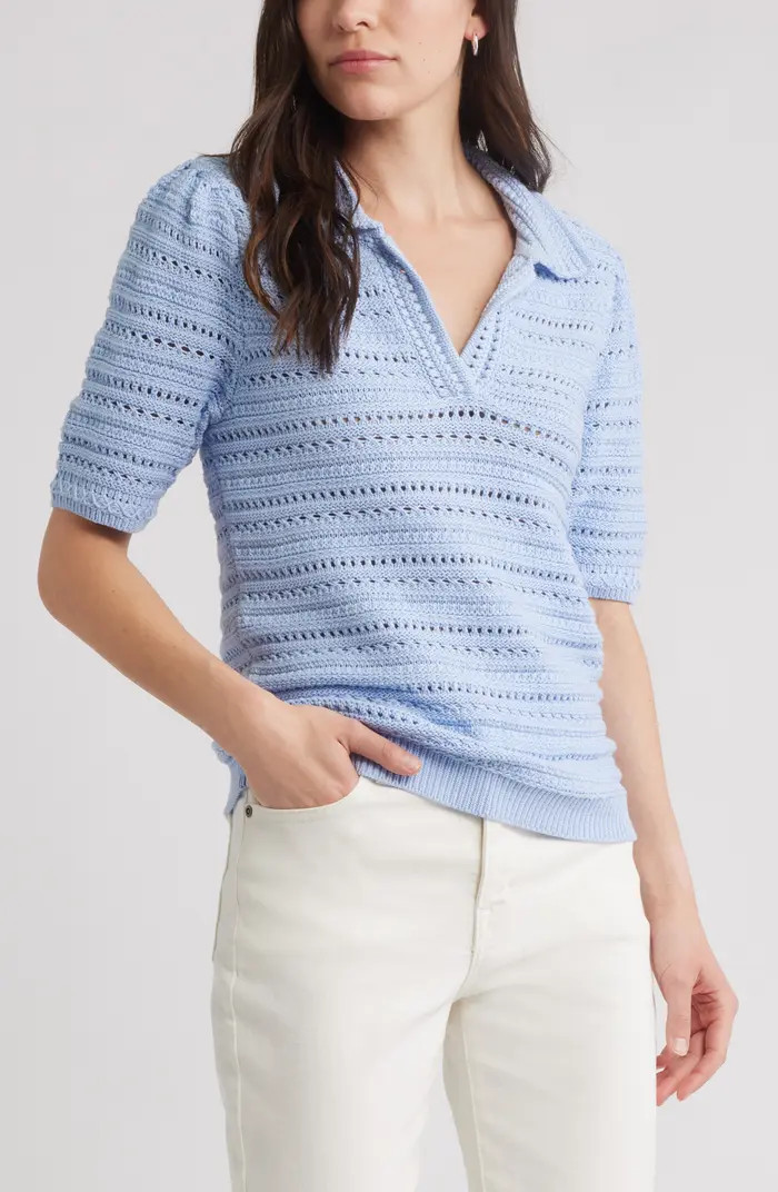 Mixed Stitch Polo Sweater | Nordstrom