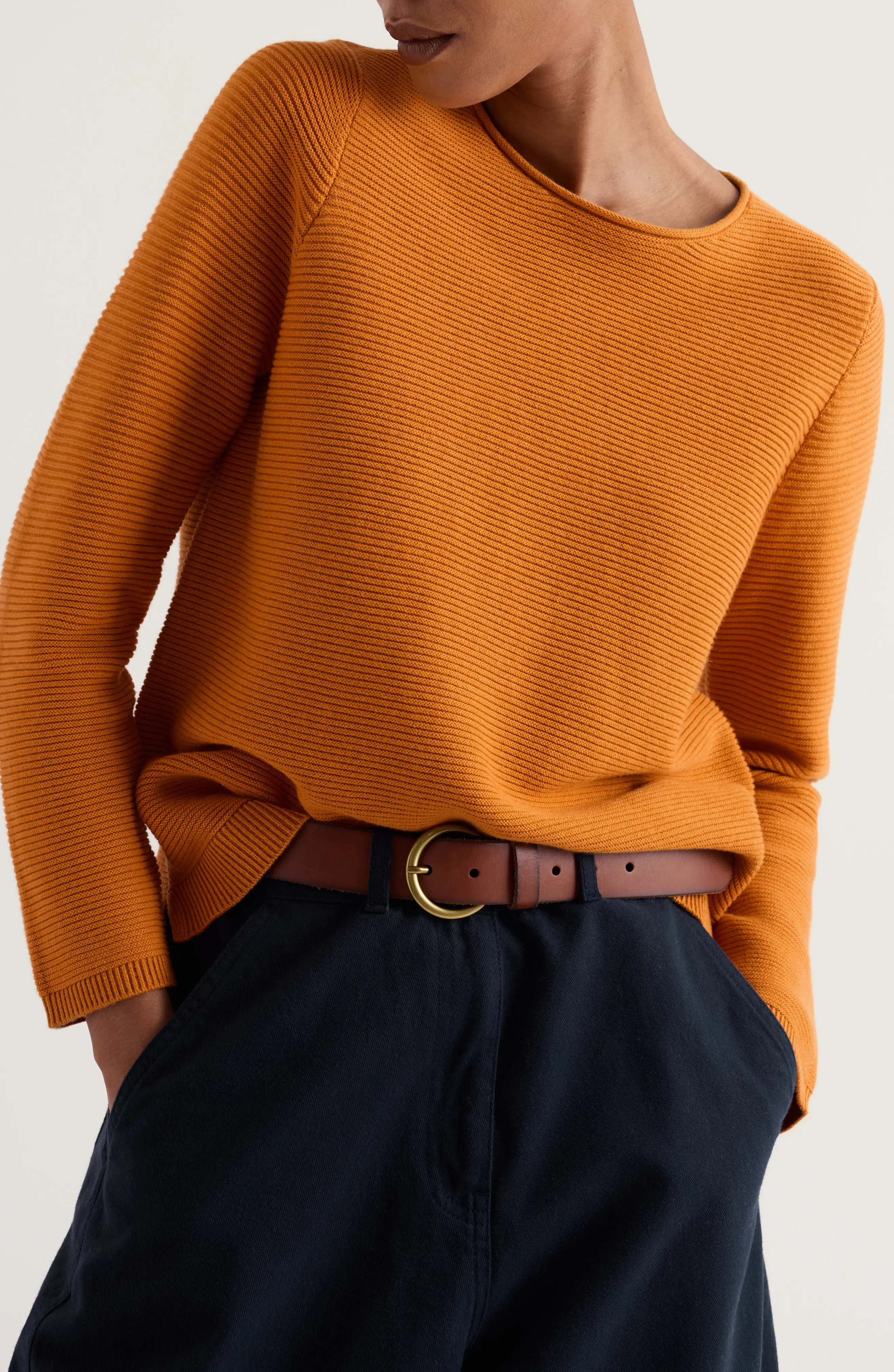 Seasalt Cornwall Makers Organic Cotton & Recycled Cotton Sweater in Amber at Nordstrom, Size 6 | Nordstrom