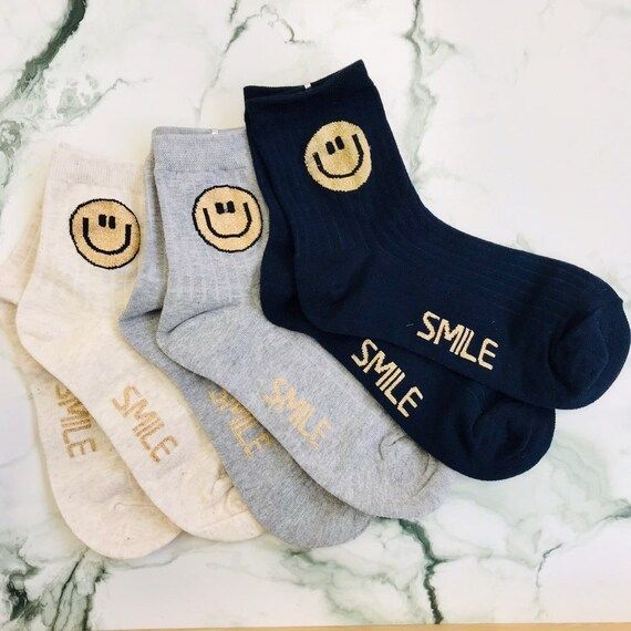 Women Smile Face Emoji Crew Socks Cooling Ankle Socks Set Gift for Women, Fast Shipping in the US... | Etsy (US)