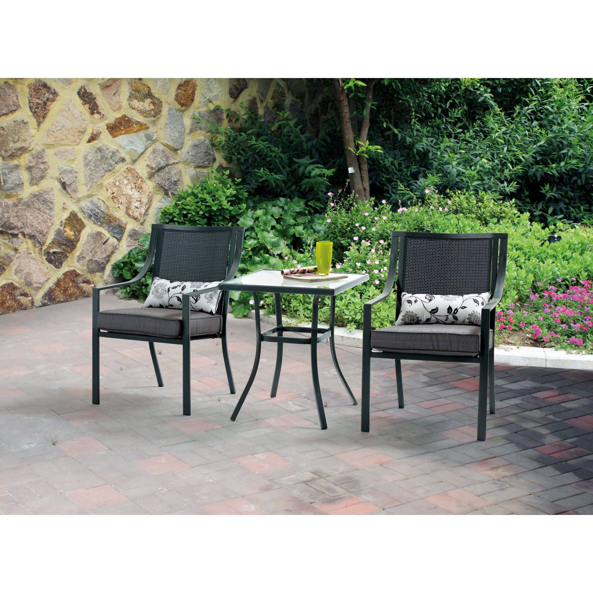 Mainstays Alexandra Square 3-Piece Outdoor Bistro Set | Walmart (US)