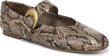 Bella Snakeskin Embossed Mary Jane Flat (Women) | Nordstrom