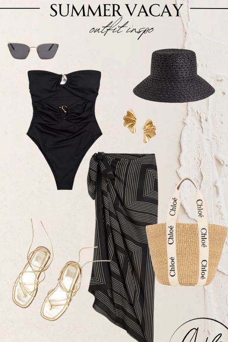 Summer vacay black swimsuit #ootd 

European vacay 
Summer outfit inspo 
Beach outfit 

#LTKswim #LTKSeasonal #LTKstyletip