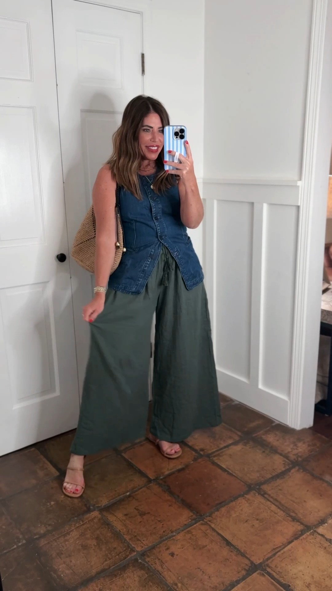 easy teacher outfits from amazon that are laid-back and comfy, and perfect to wear now in this heat and later to transition into fall by adding layers, changing out the shoes, etc.

Sizes:
Long denim vest/medium
Green wide leg, gauze, pants/medium
White cotton tank/medium
Blue wide leg, Palazzo pants/small
Denim button up tank/medium
Off-white wide leg, Palazzo pants/small
Green linen blend barrel pants/small
White cropped T-shirt/medium
Denim jacket/large
Black tank/medium
Brown and white striped wide leg pants/medium
White button up sweater vest/medium
Blue/white striped wide leg pants/medium
Oversized look for less T-shirt/large
Rust wide leg, Palazzo pants/small
Cropped denim shirt/medium
Green/white striped wide leg pants/medium
Denim tank/large
Textured oversized sweater vest/medium
Ivory wide leg, Palazzo pants/medium
White crochet sweater tank/medium
Green wide leg drawstring pants/medium

Teacher outfit ideas, over 40 outfits, over 40 style, business casual outfits, Amazon style

#LTKOver40 #LTKSaleAlert #LTKWorkwear