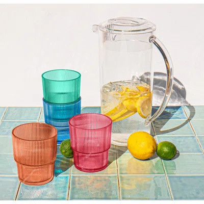Fine Ribbed Acrylic Drinking Glass | Wayfair North America