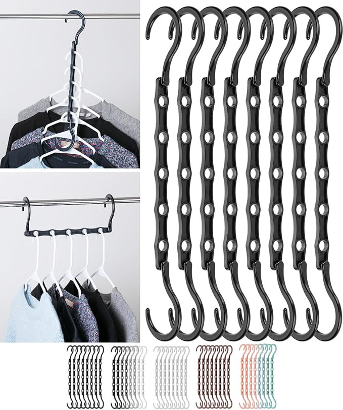 Mr. Pen- Space Saving Hangers, Black, 8 Pack, Clothes Organizers, Shirt Hangers, Magic Closet Spa... | Amazon (US)