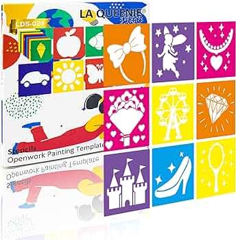 24 Pieces Stencils for Kids,Large Drawing Stencils Chalk Stencils,8 Inches Washable Shape Templat... | Amazon (US)