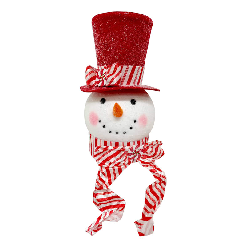 Snowman with Red Top Hat Tree Topper, 14.5" | At Home