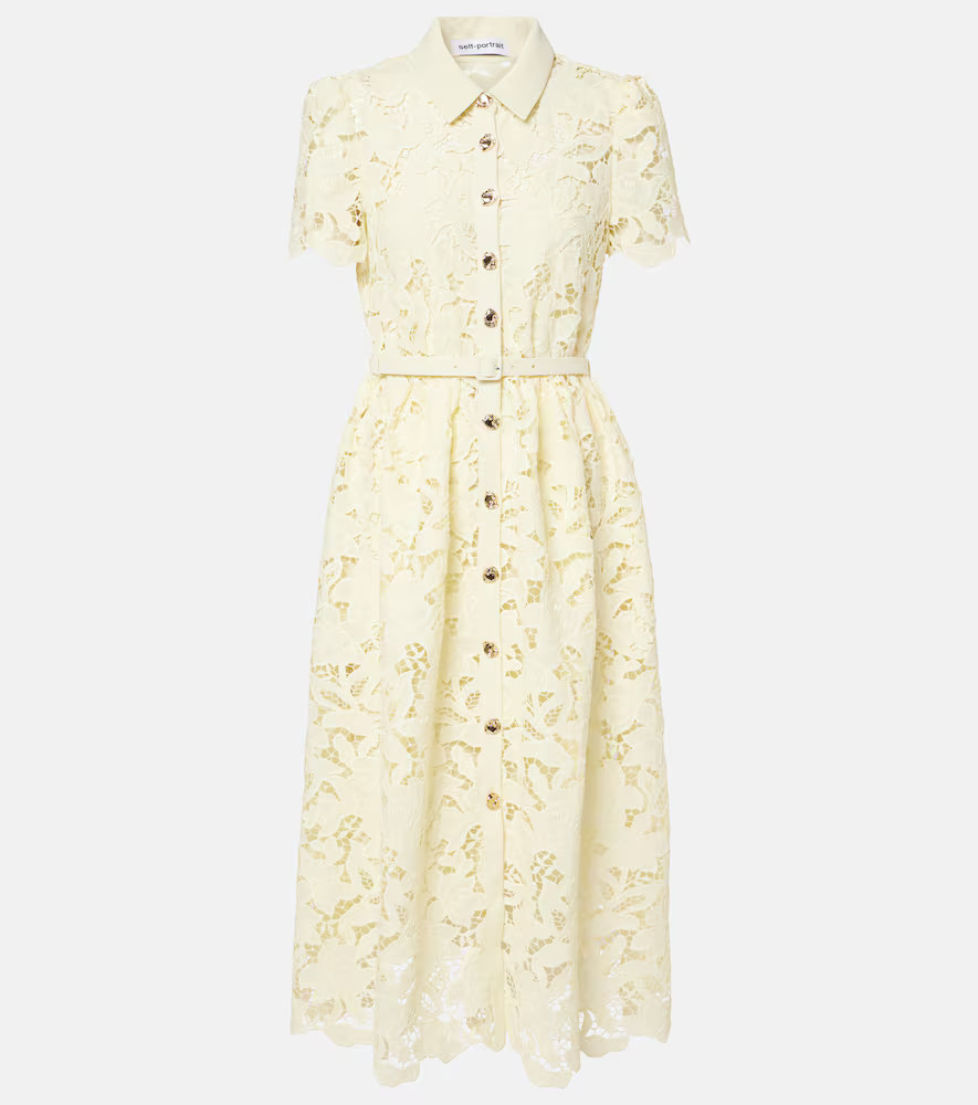 Self-Portrait Vestido midi con encaje | Mytheresa (INTL)