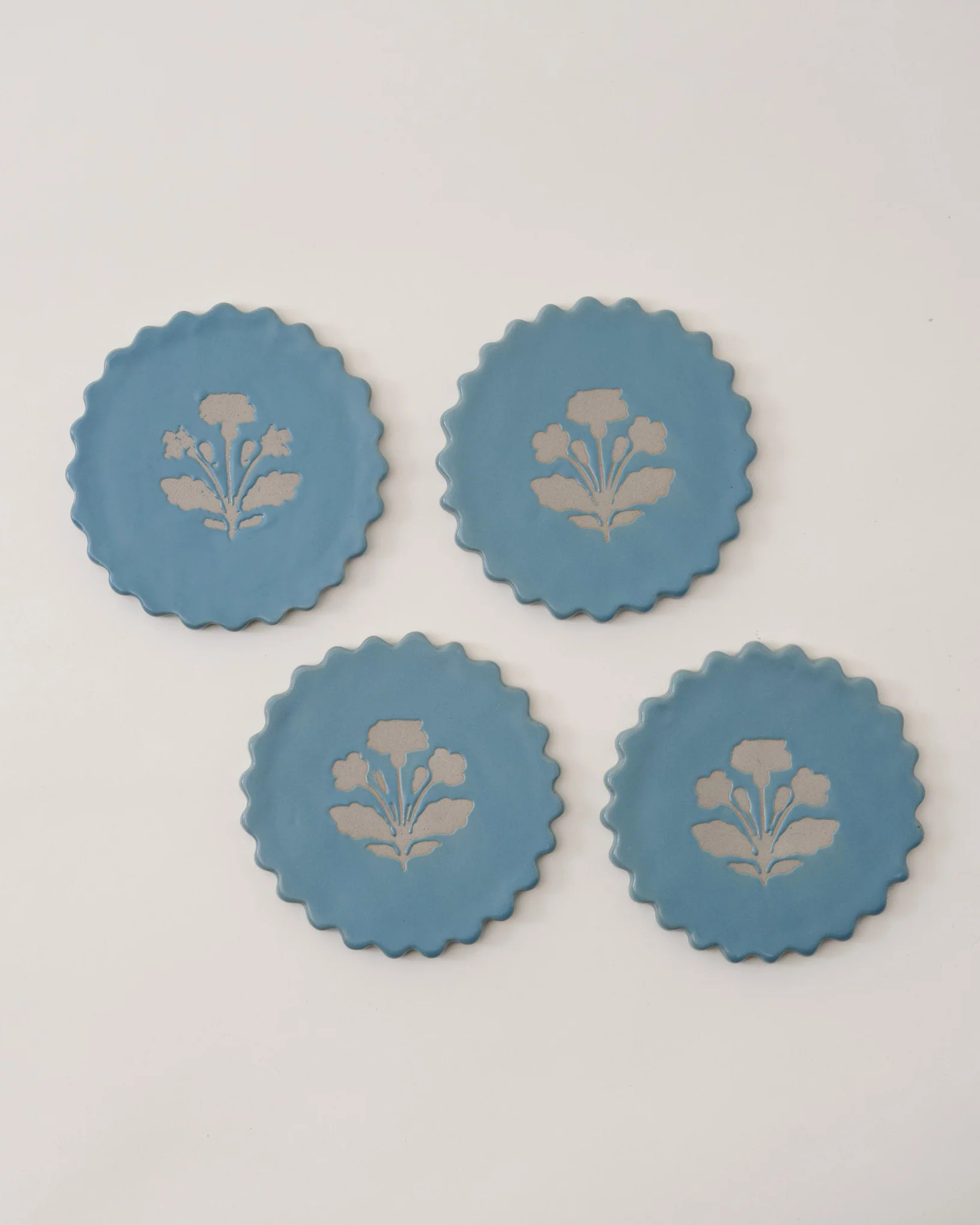 Micro-Scallop Floral Coaster Set of Four | Magnolia