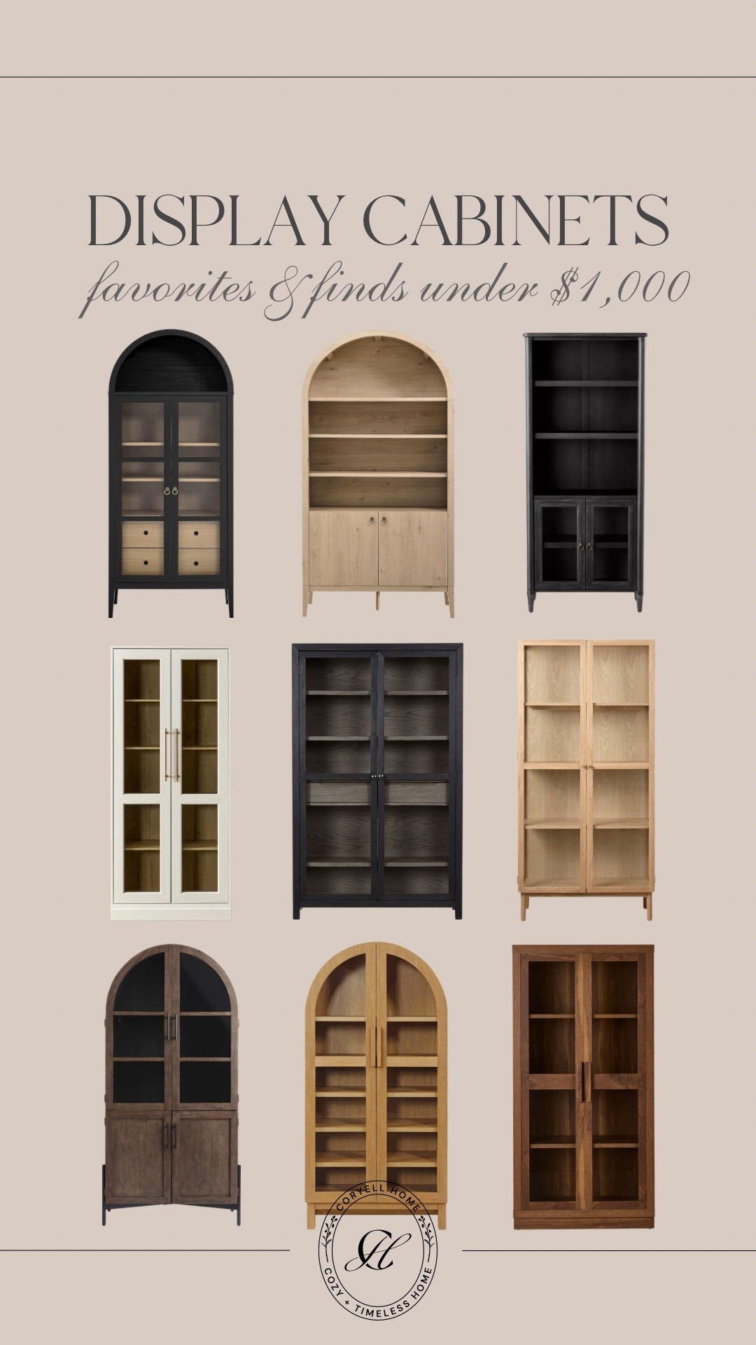 Some of my favorite display cabinets all under $1,000!! Beautiful options for displaying your favorite decor pieces, decorative storage, and personal accents. Some of these are even under $500!! 

#LTKStyleTip #LTKHome