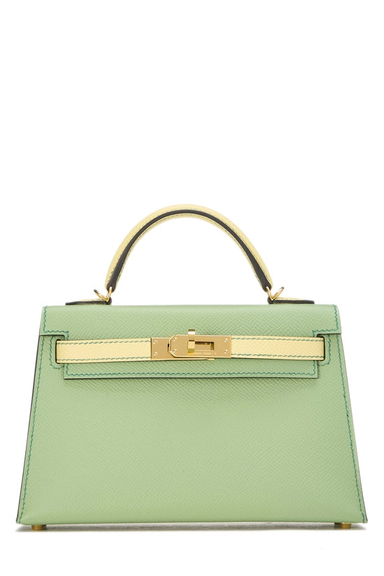Pre-Owned Vert Criquet, Lime Epsom Horseshoe Kelly Sellier 20 Mini NM QGBDOC12MB002 | What Goes Around Comes Around