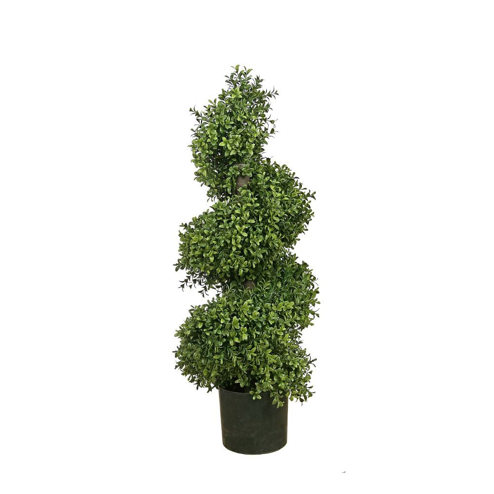 Faux Indoor/Outdoor Boxwood Spiral Tree | West Elm (US)