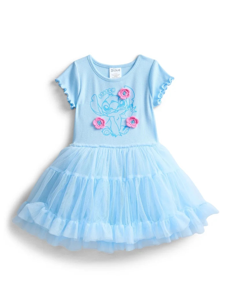 Stitch Toddler Girls Graphic Tutu Dress with Short Sleeves, Sizes 12M-5T | Walmart (US)