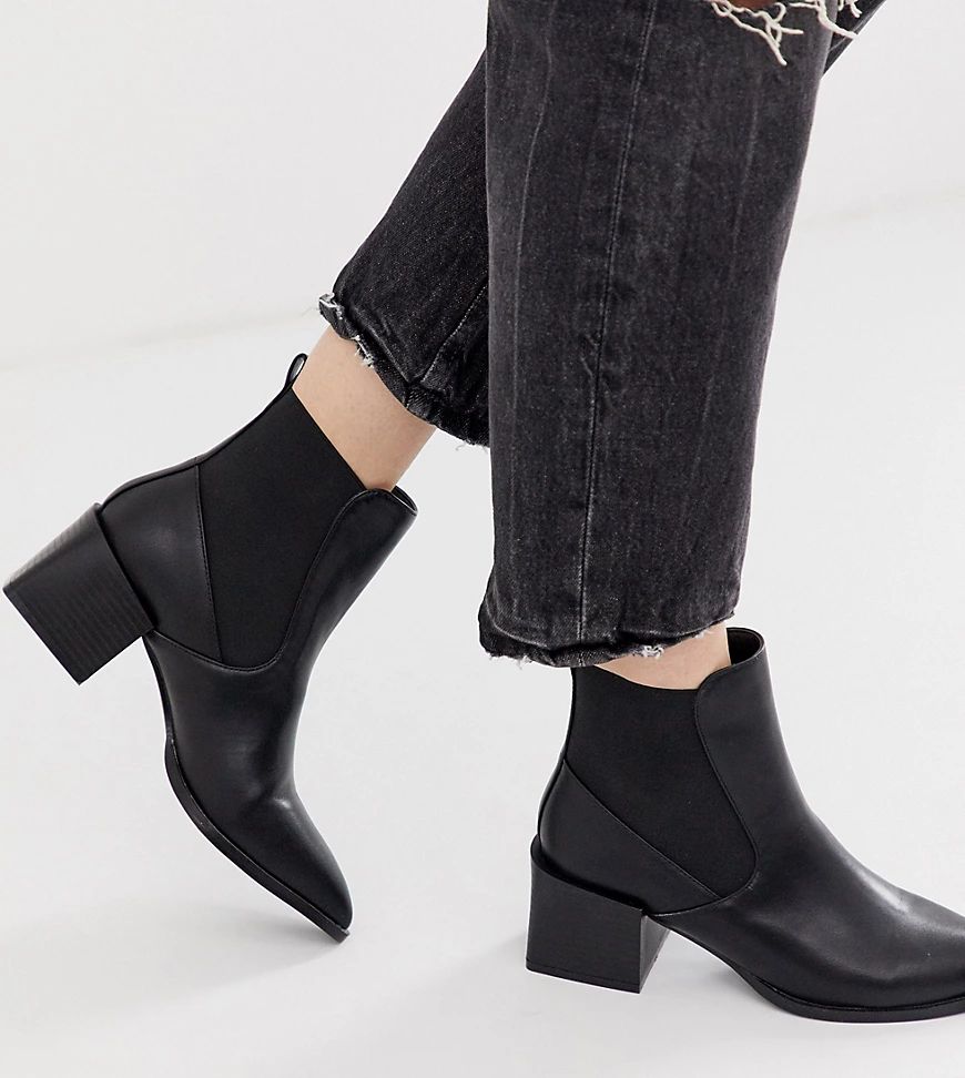 RAID Exclusive Lucinda black chelsea boots with block heel | ASOS (Global)