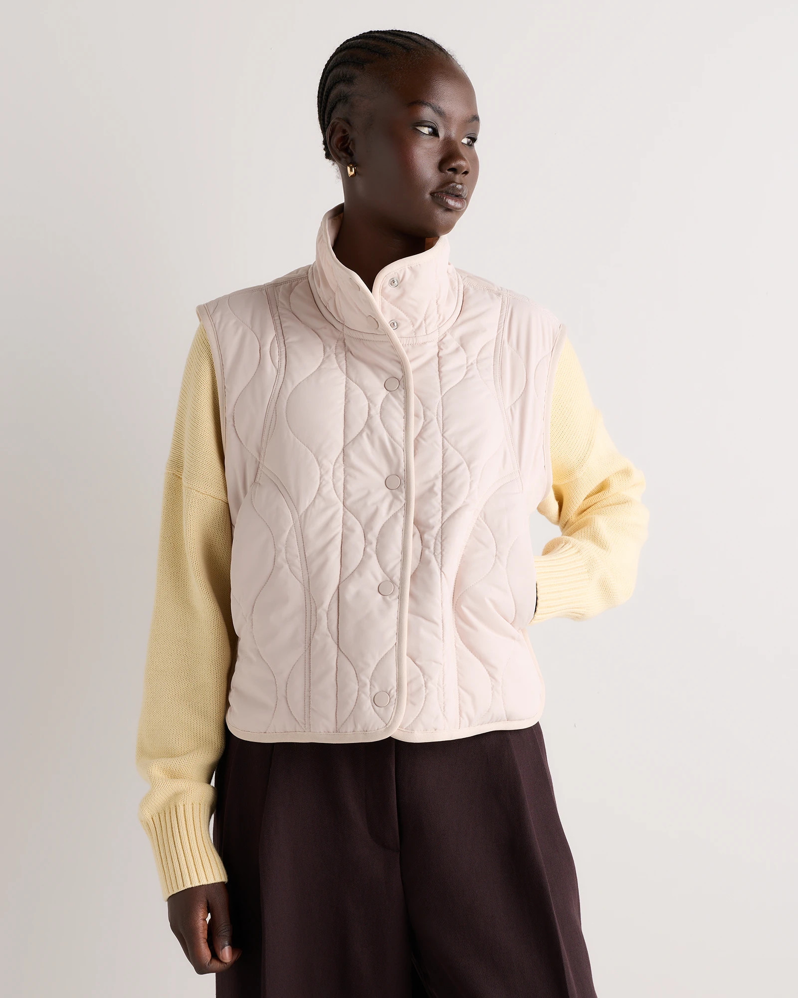 Quince | Women's Featherless Quilted Puffer Vest in Black, Size XL, Recycled Polyester | Quince