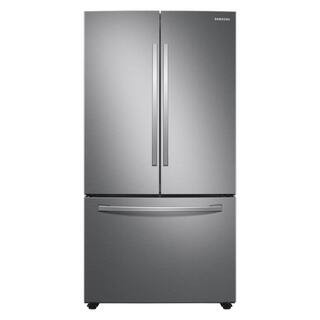 Samsung 35.75 in. W 28.2 cu. ft. 3-Door French Door Refrigerator in Fingerprint Resistant Stainle... | The Home Depot