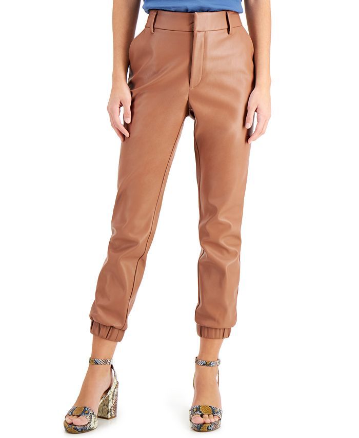 Faux-Leather Jogger Pants, Created for Macy's | Macys (US)