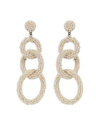 Deepa by Deepa Gurnani Ember Imitation Pearl Beaded Linked Circle Statement Earrings in Gold Tone... | Bloomingdale's (UK)