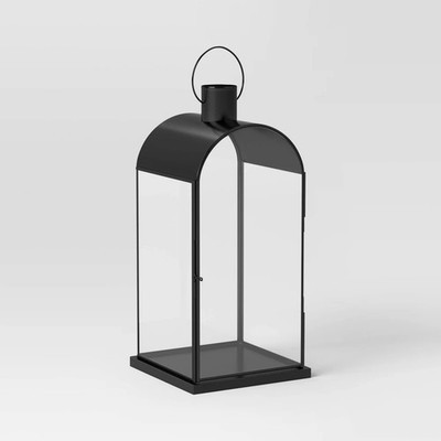 Threshold Black Stainless Steel & Glass Lantern - Tabletop Decor | eBay US