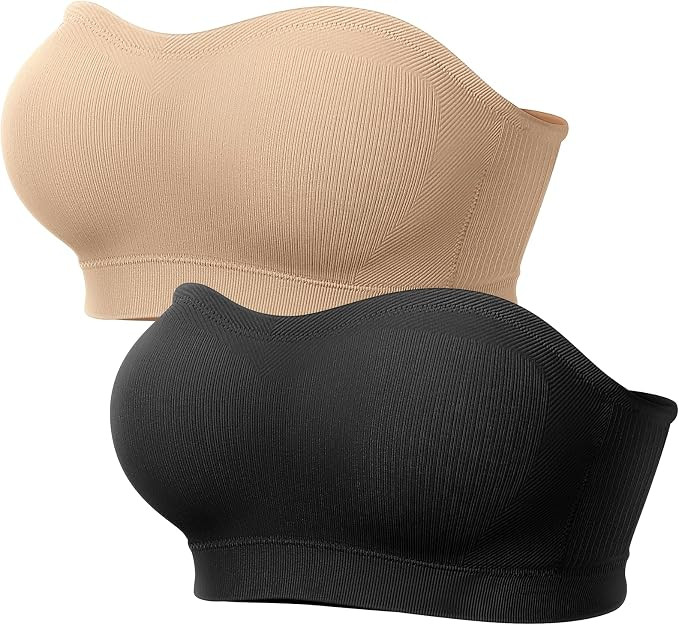 LetsJoli Push Up Strapless Bras for Women Supportive Bandeau Bra Non Slip Wireless No Underwire P... | Amazon (US)