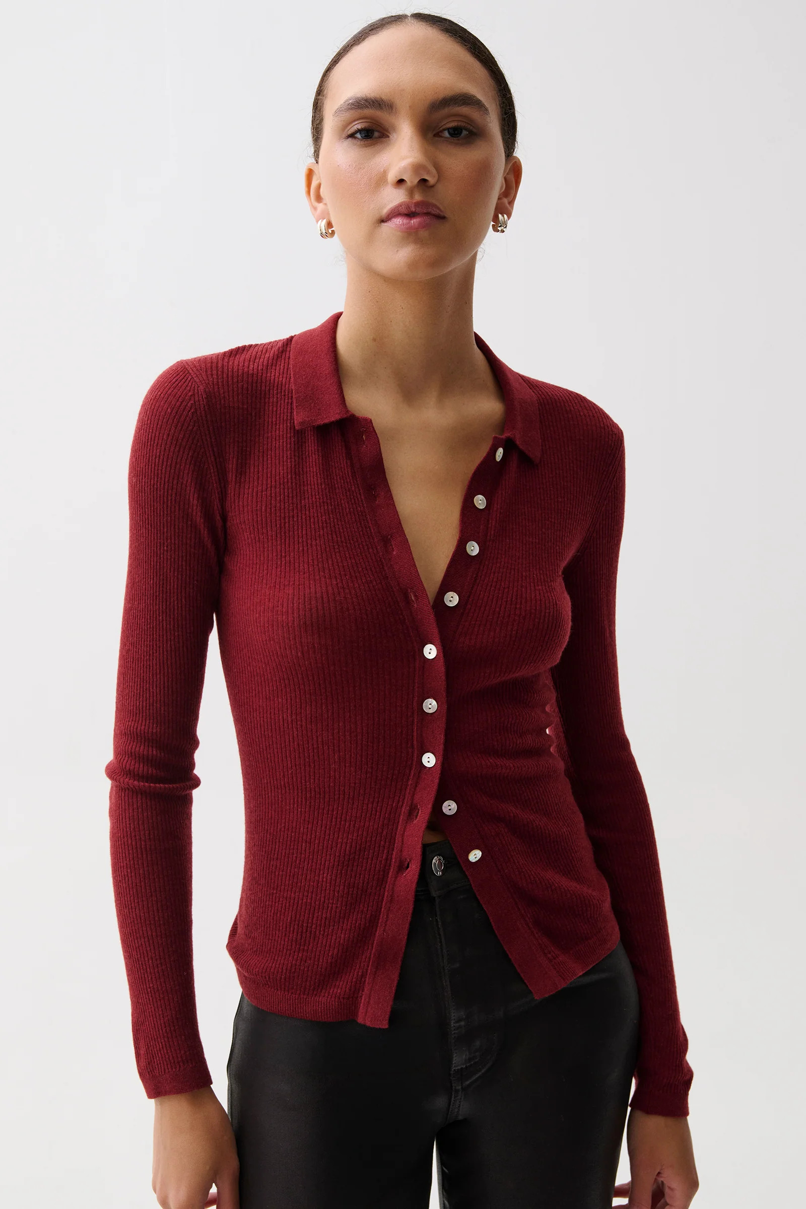 Korey Featherweight Cardigan - Barolo | Pistola Denim