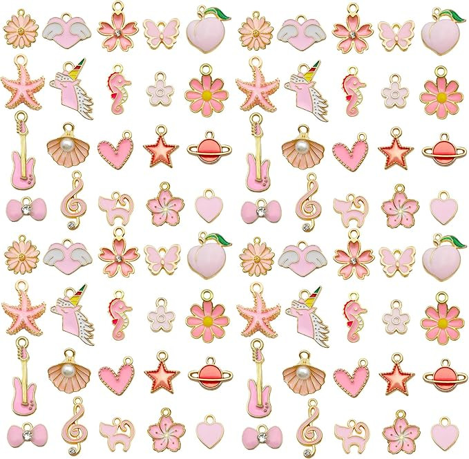 WOCRAFT 40pcs 20 pairs Assorted Enamel Bracelet Charms for Jewelry Making DIY Necklace Bracelet E... | Amazon (US)