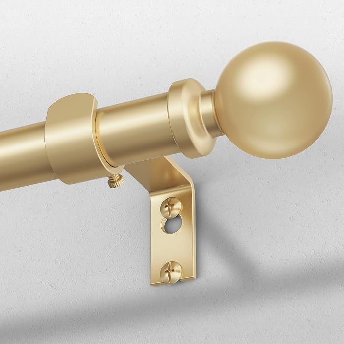 Gold Curtain Rod 36-91 Inch, 1 Inch Adjustable Heavy Duty Curtain Rods for Windows, Decorative Mo... | Amazon (US)