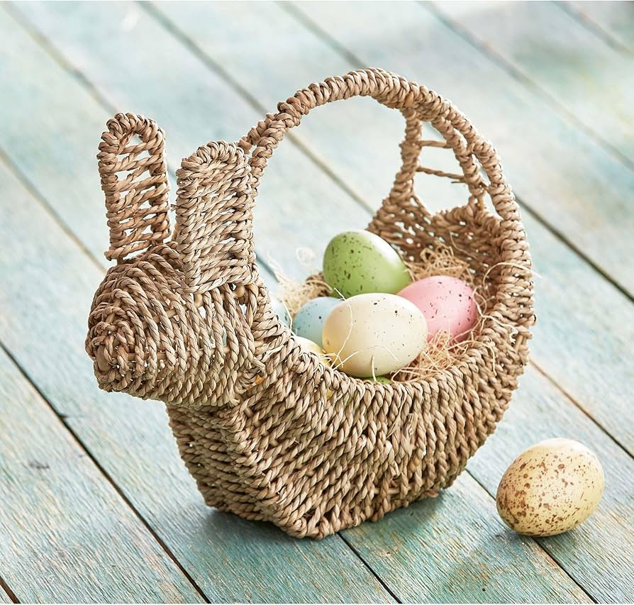tag Seagrass Easter Spring Bunny Shaped Basket for Tabletop Kitchen Decoration, 10.0L x 5.5W x 10... | Amazon (US)