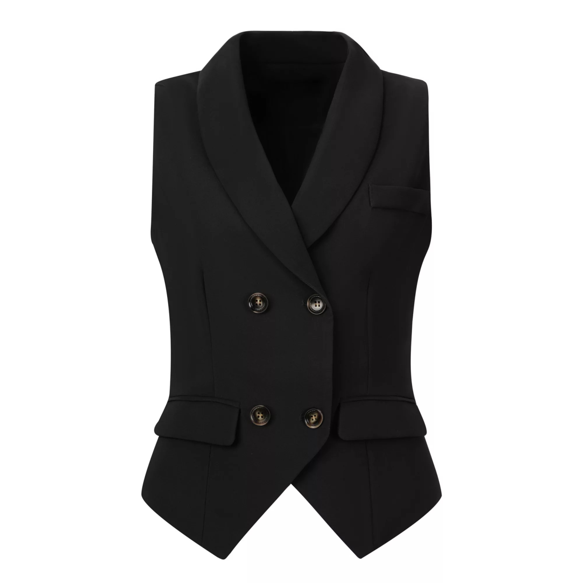 Women's Shawl Lapel Sleeveless Button Racerback Suit Waistcoat | Kohl's