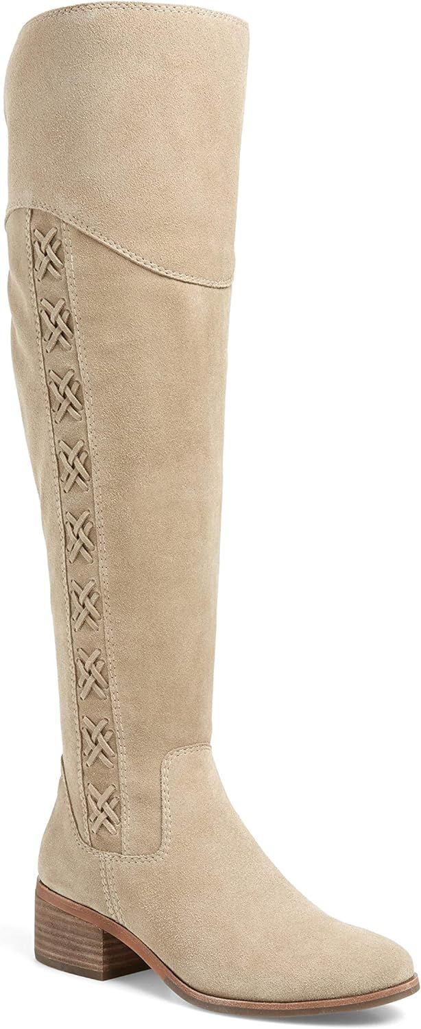 Amazon.com | Vince Camuto Women's KREESELL Over The Knee Riding Boot Taupe Notch | Over-the-Knee | Amazon (US)