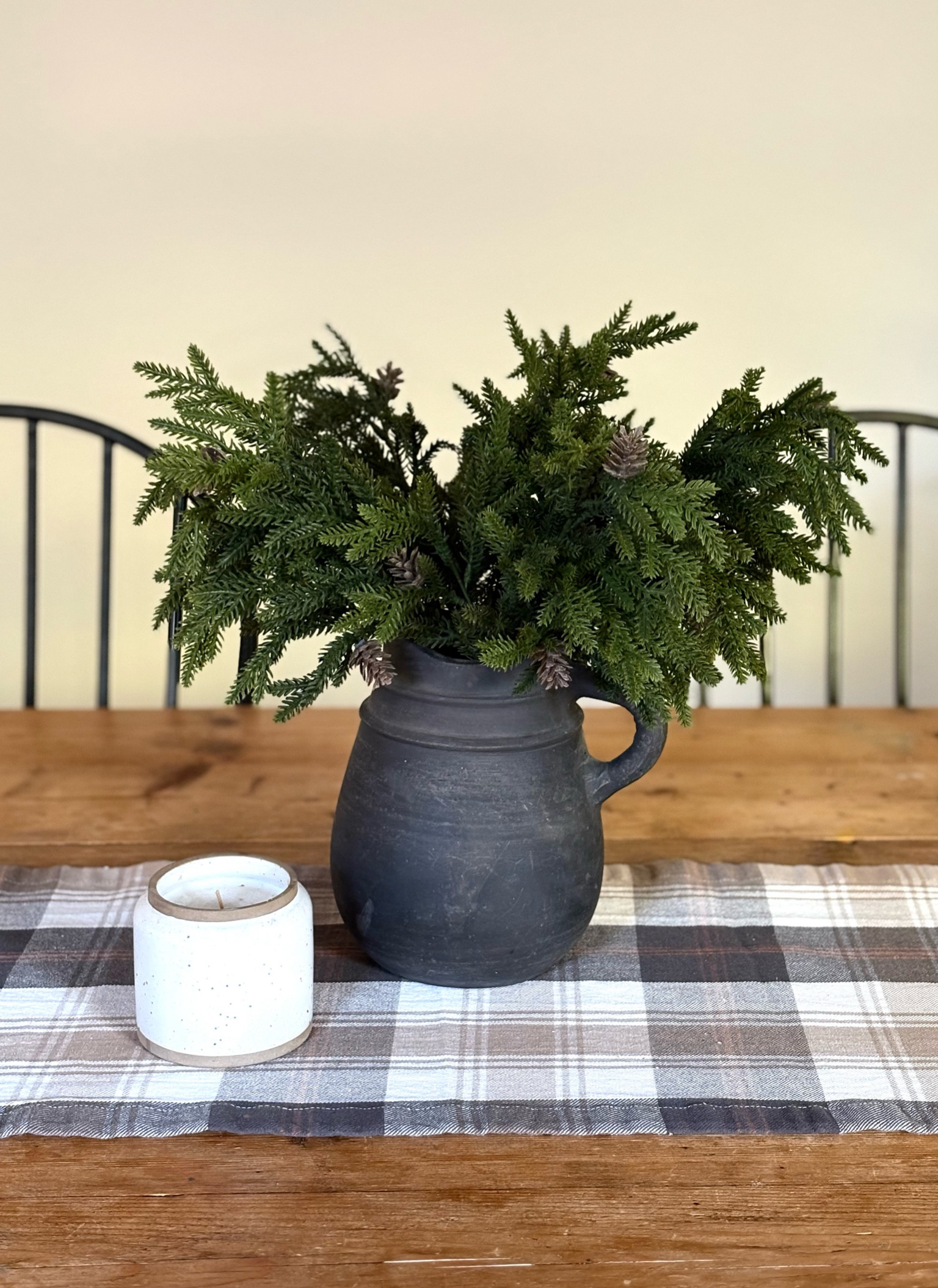 The best faux holiday greens in my fav black vase🌲The vase from Magnolia isn’t available anymore, but I linked some similar ones!

Magnolia, hearth and hand, holiday decor, target finds, rustic, table decor, minimalistic, Wayfair finds, Walmart finds, Amazon finds, faux greenery, pine cones, interior design, home decor, dining room, kitchen table 

#LTKSeasonal #LTKHome #LTKFindsUnder50