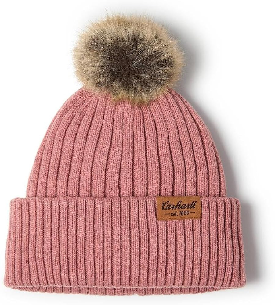 Carhartt Womens Knit Faux Fur Pom-pom Beanie | Amazon (US)